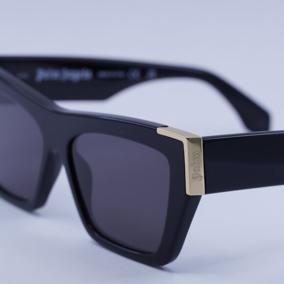 Palm Angels PERI099 HOLLYWOOD 1007 Sunglasses Black Cat Eye Frame, Grey Lenses - Picture 2 of 11